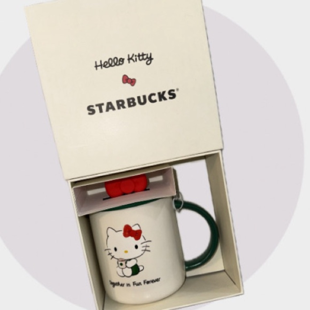 Starbucks Hello Kitty Mug with Green Handle